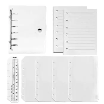 Блокнот Memo Pad System Mini 6 отверстий A7 карманный блокнот сменный набор из 2 90 листов кремовый горизонтальный линейный 6 отверстий папка для заметок ПВХ прозрачный кремовый