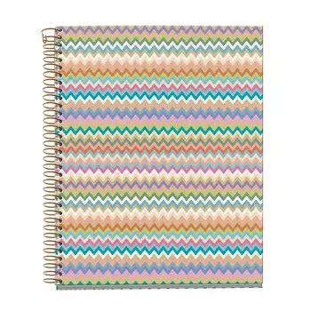 Блокнот Miquelrius A5 x 210 5 120 Hojas de 70 Cubierta de 4 Franjas de Espiral Feeling Zigzag - (148 мм), Cuadrcula мм, г/м, картон, цвет, толщина,