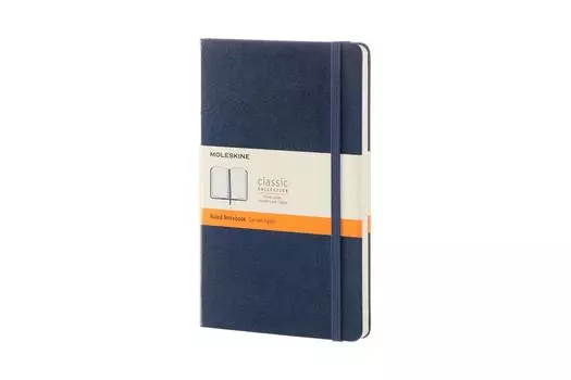 Блокнот Moleskine Classic Notebook в твердом переплете, горизонтальная линейка, большой размер 13 см x высота, сапфирово-синий QP060B20 (Ширина 21см)