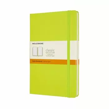 Блокнот Moleskine Classic Notebook в твердом переплете, горизонтальная линейка, большой размер 13 см x высота, лимонно-зеленый QP060C2 (Ширина 21см)