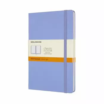 Блокнот Moleskine Classic Notebook в твердом переплете, горизонтальная линейка, большой размер 13 см x высота, Hydrage Blue QP060B42 (Ширина 21см)