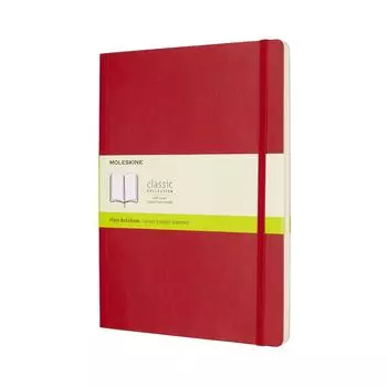 Блокнот Moleskine Note Classic, мягкая обложка, простой размер XL, 19 см, высота, красный QP623F2 (Ширина 25 см)