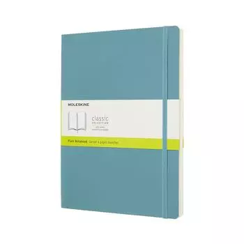 Блокнот Moleskine Note Classic, мягкая обложка, простой размер XL, 19 см x высота, лист, синий QP623B35 (Ширина 25 см)