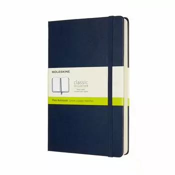 Блокнот Moleskine Note Classic, расширенный, твердый переплет, простой, большой размер 13 см x высота, сапфирово-синий QP062EXPB20 (400 страниц) (Ширина 21см)
