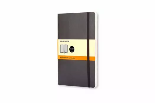 Блокнот Moleskine Note Classic с мягкой обложкой, горизонтальный карман, размер 9 см x высота, черный QP611 (Ширина 14см) чёрный