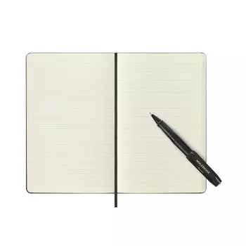 Блокнот Moleskine Note Classic + шариковая ручка Kaweco на водной основе, набор, твердый переплет, горизонтальная линейка, большой размер, черный KAWPENSETNTBK