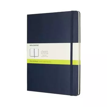 Блокнот Moleskine Note Classic, твердый переплет, простой, размер XL, высота 19 см, сапфирово-синий QP092B20 (Ширина 25 см)