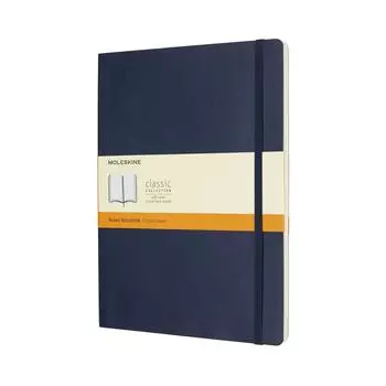 Блокнот Moleskine Note Classic в мягкой обложке с горизонтальной линейкой, размер XL 19 см x высота, сапфирово-синий QP621B20 (Ширина 25 см)