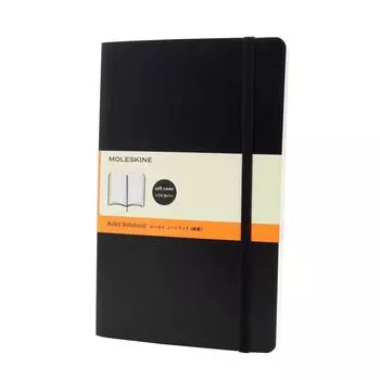Блокнот Moleskine Note Classic в мягкой обложке, горизонтальная линейка, большой размер 13 см x высота, черный QP616 (Ширина 21см)