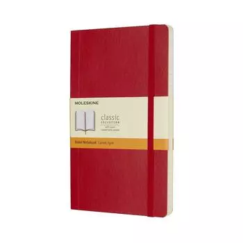 Блокнот Moleskine Note Classic в мягкой обложке, горизонтальная линейка, большой размер 13 см x высота, красный QP616F2 (Ширина 21см)