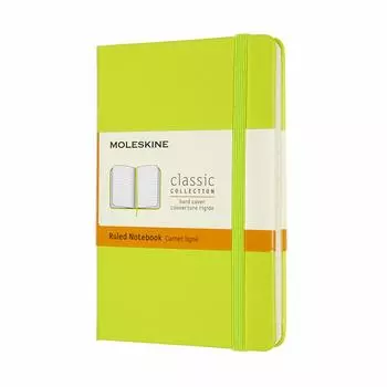 Блокнот Moleskine Note Classic в твердом переплете с горизонтальной линией, карманный, размер 9 см x высота, лимонно-зеленый MM710C2 (Ширина 14см)