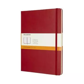 Блокнот Moleskine Note Classic в твердом переплете, горизонтальная линейка, размер XL, 19 см, высота, красный QP090F2 (Ширина 25 см)