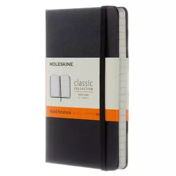 Блокнот Moleskine Note Classic в твердом переплете с горизонтальной линейкой, карманный, размер 9 см x высота, черный MM710 (Ширина 14см)
