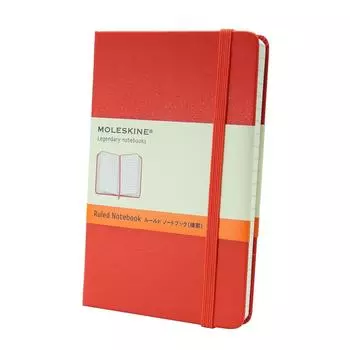 Блокнот Moleskine Note Classic в твердом переплете с горизонтальной линией, карманный, размер 9 см x высота, красный MM710R (Ширина 14см)