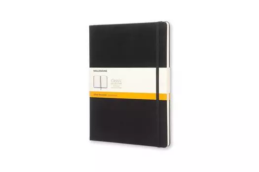Блокнот Moleskine Note Classic в твердом переплете, в линейку, размер XL, черный QP090