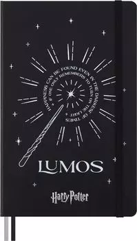 Блокнот Moleskine Note Harry Potter Lumos в твердом переплете, большого размера, в горизонтальную линейку LEHP23QP060LUM чёрный