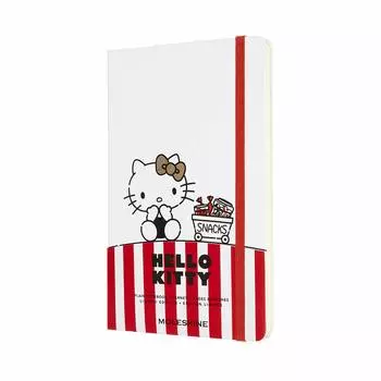 Блокнот Moleskine Note HELLO KITTY Limited Edition в твердом переплете, большого размера 13 см x высота, в горизонтальную линейку, белый LEHK04QP062 (Ширина 21см)
