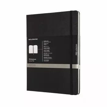 Блокнот Moleskine Note PRO в твердом переплете XL черного цвета PROPFNTB4HBK