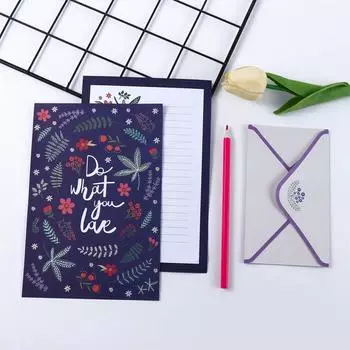 Блокнот Мультфильм Разный Стиль Подарочный Конверт Письменная Бумага Конверт Письменная Бумага Канцелярская Бумага Floral