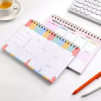 Блокнот на английском языке, блокнот-планировщик на неделю с постановкой целей, ежедневный блокнот для школьного офиса, дома A