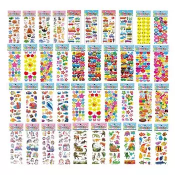 Блокнот Пушистый Детский Младенец 40 Больших Наклеек 30 Видов Листов Деко Печать 3D Случайные Наклейки На Платье Еда, Милые, Наклейки и Наклейки, Мальчики, Девочки,