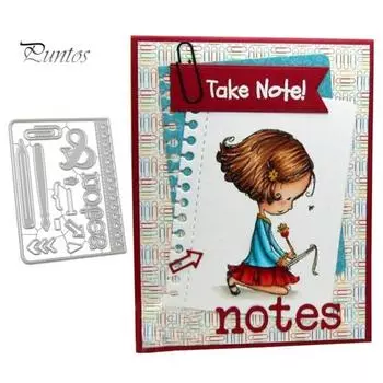 Блокнот Ручка Вырубные Штампы DIY Скрапбукинг Тиснение Бумага Карты Альбом Ремесло Трафарет серебряный