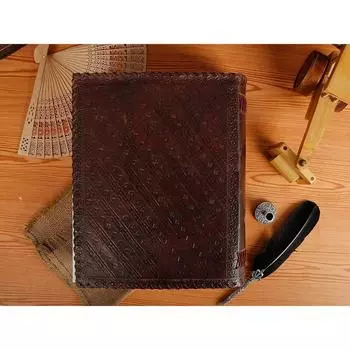 Блокнот ручной работы «Книга теней», офисный дневник, школьная книга, 10X13, большой, 600 страниц 10 x 13 x 5 in коричневый