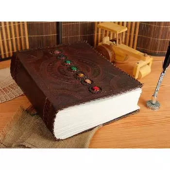 Блокнот ручной работы «Книга теней», офисный дневник, школьная книга, 10X13, большой, 600 страниц 10 x 13 x 5 in коричневый