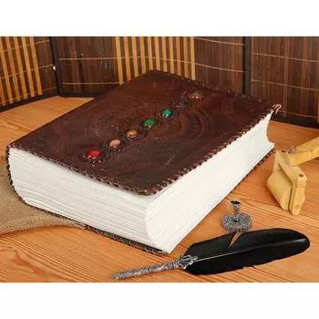 Блокнот ручной работы «Книга теней», офисный дневник, школьная книга, 10X13, большой, 600 страниц 10 x 13 x 5 in коричневый