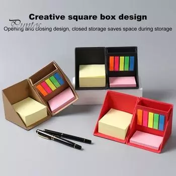 Блокнот с коробкой для заметок, держатель для ручек, плотная бумага, гладкая бумага для письма, квадратная коробка, 500 листов бумаги, органайзер для заметок хаки
