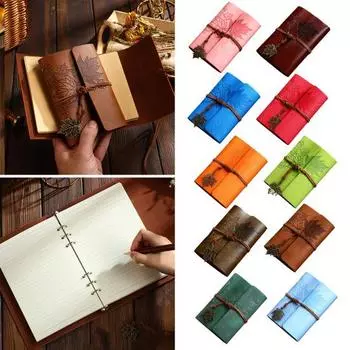 Блокнот с принтом кленового листа, на шнуровке, из искусственной кожи, ручной работы, деловой блокнот, водонепроницаемая обложка из искусственной кожи, журнал A