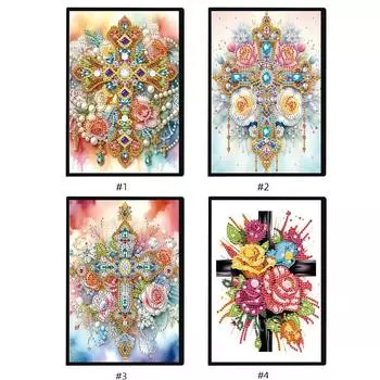 Блокнот с вышивкой крестом и цветами, дневник с алмазным искусством WXB201