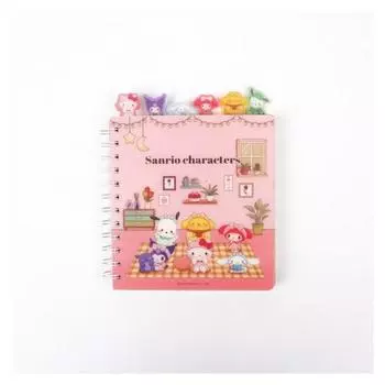 Блокнот Sanrio Персонажи с милым указателем персонажей, 4 деления, 1 предмет, розовый