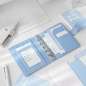 Блокнот Simplicity Binder корейского цвета, сине-серебристый, журнал, мини-портативный горизонтальный дневник, блокнот, школьные принадлежности