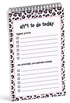 Блокнот со списком дел Inkdotpot — канцелярская бумага 6 x 9 дюймов, блокнот на спирали с леопардовым принтом Ежедневный контрольный список Отрывной блокнот(50 листов) 6x9 inches белый