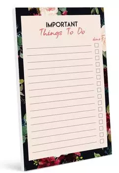 Блокнот со списком ежедневников Inkdotpot, блокнот для заметок, недатированный список дел, отрывной блокнот - 4,5 x 7,5 дюймов (50 листов) организатор 7.5x4.5 inches чёрный