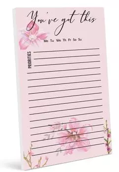 Блокнот со списком ежедневников Inkdotpot, блокнот для заметок, недатированный список дел, отрывной блокнот - 4,5 x 7,5 дюймов (50 листов) организатор 7.5x4.5 inches светло-розовый