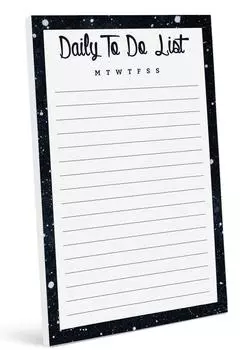 Блокнот со списком ежедневников Inkdotpot, блокнот для заметок, недатированный список дел, отрывной блокнот - 4,5 x 7,5 дюймов (50 листов) организатор 7.5x4.5 inches чёрный
