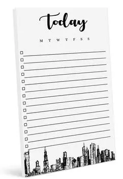 Блокнот со списком ежедневников Inkdotpot, блокнот для заметок, недатированный список дел, отрывной блокнот - 4,5 x 7,5 дюймов (50 листов) организатор 7.5x4.5 inches чёрный