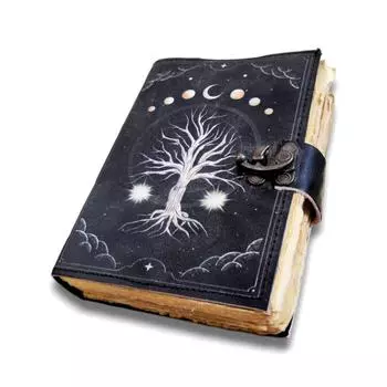 Блокнот Tree Leather Journal для молочных продуктов с 200 листами бумаги с краями и блокнотом для рисования с замком 7 x 5 in чёрный