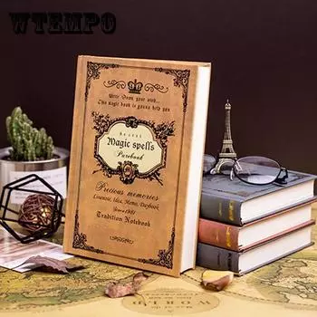 Блокнот в европейском стиле в стиле ретро, утолщенный дневник, ручная книга, студенческие канцелярские принадлежности 210x145mm