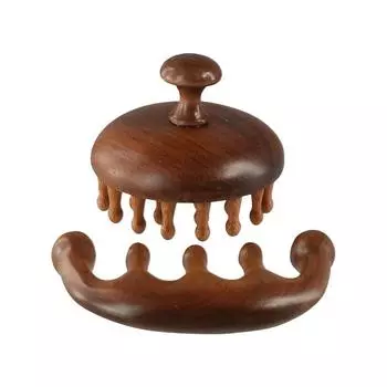 Blood Circulation Head Massage Comb Scalp Relax Scalp Meridian Massager Sandalwood Hair Comb Girl Five Teeth