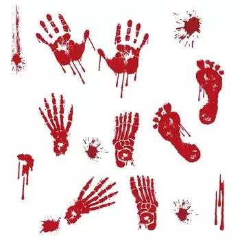 Blood Disturbing Halloween Handprint Static Cling Wall Decor For Spooky Haunted Experiences House