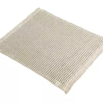 Bloom Imabari Towel Certified Large Bath Liege Waffle Made in 52 x 60 Beige Mat, Fabric, Washable, Hygienic, 100% Cotton, Japan, cm,