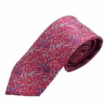 BLOOM Original Long Tie Polyester 160cm Red Paisley Pattern 55 (Bloom) 100%