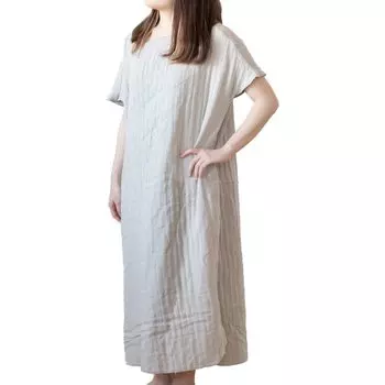 Bloom Room Wear One Mile Wear Triple Gauze Dress Made in Japan Домашняя одежда с коротким рукавом для женщин (Серый)
