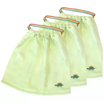 Bloom Towel Apron Set of Good Made in with Embroidered Name Tag Green Dinosaur 3, Towel, Kids Apron, Japan, Senshu, (Light Design)