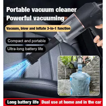 Blow Vacuum Inflate All-in-one беспроводной пылесос для дома и автомобиля ручной сильный беспроводной пылесос бытовая техника чёрный