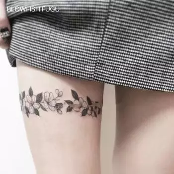 Blowfish Fugu 0001 Женские наклейки для татуировок Цветочный набор Кружевные наклейки для татуировок 10 шт + Случайный бесплатный подарок, 1 шт.