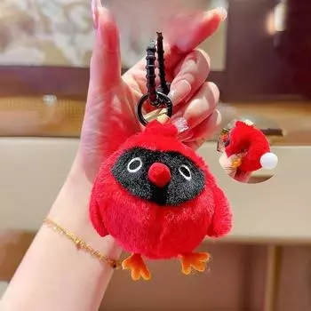 Blowing Bubble Bird Plush Keychain Animal Toy Pendant Doll Cartoon Gift Kids